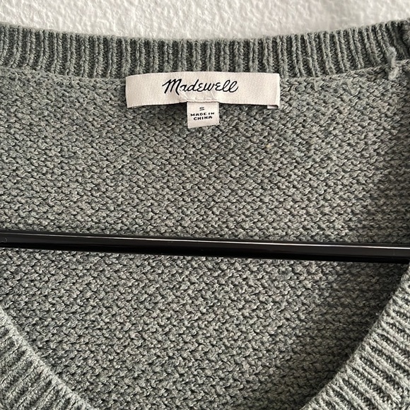 Madewell Chronicle Texture Pullover Sweater in Plae Green Women's Size S / Small - Picture 5 of 7